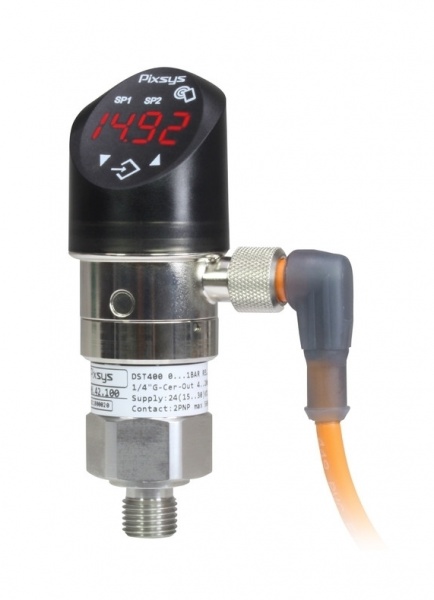 Pressure sensor + indicator, programmable with NFC / RFID technology DST400-2