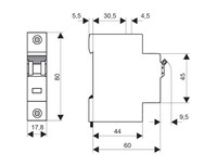 Aвтоматический выключатель (MCB) BMS6 1P, B класс, 2A, 6kA, BM618102 Schrack Technik
