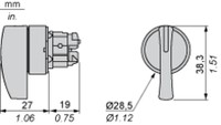 Pārslēdža galva 3 pozīcijas, ar atsperi, 22mm, Melna, Harmony XB4 ZB4BJ7 Schneider Electric