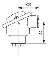 Temperature sensor with thread and head, PT100 B, 6 x 160mm, G 1/2, -50….500°C, ET511 Evikon