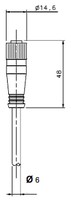 Konektors ar kabeli CV-A1-22-B-035, M12, 4-PIN, taisns, mamma, kabelis 3m, IP67, 95ACC1480 Datalogic