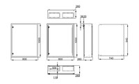 Металлический распределительный шкаф, 1000 x 800 x 260 (В x Ш x Г), IP65, WSA1008260 Schrack Technik