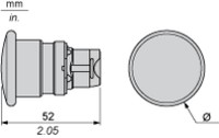 Pogas galva 22mm, ar atsperi, melna, ZB5AC2 Schneider Electric