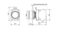 Pogas komplekts 22mm, ar atsperi NO, melna, S2PR-P1KA Autonics Corparation