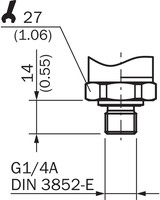 Spiedienas devējs PBT-RB400SG1SSNAMA0Z   0..400bar/4..20mA  2-wire; G1/4;  connector M12, 4-pin, IP67