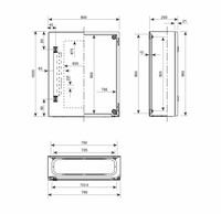 Металлический распределительный шкаф, 1000 x 800 x 250 (В x Ш x Г), IP66, NSYCRN108250P Schneider Electric