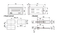 Impulsu skaitītājs / taimeris, 24…24 VAC, 6-simboli, LED, FX6Y-I2 Autonics