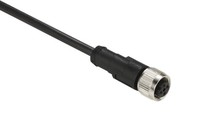 Konektors ar kabeli, M12, 4-PIN, taisns, mamma, kabelis 10m, IP65/IP67/IP69K, XZCP1141L10 Telemecanique