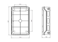 Sadalne virsapmetuma 3 rindas, caurspīdīgas durvis, IP65, BK080204 Schrack Technik
