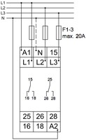 Sprieguma kontroles relejs, 24…240VAC/DC, 2 x C/O, UR6U3052 Schrack Technik
