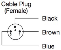 Konektors ar kabeli, M8, 3-PIN, leņķiskais, mamma, kabelis 5m, IP67, 7934085503 Binder