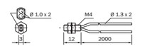 LL3-DM01 Fiber optic kabelis no atstarotā objekta , M4 vītne, 2m garš