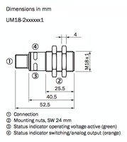 UM18-217161101 Ultraskaņas sensors, 20...150 mm