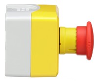 Yellow station - 1 red mushroom head pushbutton Ø40 turn to release 1NC