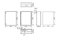 Metal distribution enclosure, 1000 x 800 x 300 (H x W x D), IP65, WSA1008300 Schrack Technik