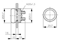 Potentiometer with scale 10kOhm, external, 3 wire, MM229491 Schrack Technik