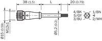 Connector with cable YF2A15-100VB5XLEAX, M12, 5-PIN, straight, female, cable 10m, IP65/IP66K/IP67, 2096241 Sick