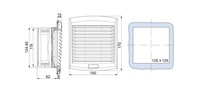 Ventilators 85m3/h, 170 x 150 x 62mm, 230V AC, IP54, NSYCVF85M230PF Schneider Electric