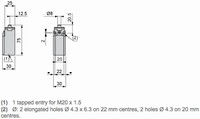 limit switch XCKN - metal end plunger - 1NC+1NO - snap - M20 - MOQ 20gb, XCKN2110P20 Telemecanique