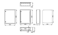 Metal distribution enclosure, 800 x 600 x 210 (H x W x D), IP65, WSA8060210 Schrack Technik