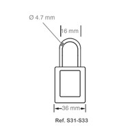 Photo ID. Labels for S31-S33-406-410 padlock - (6 labels)