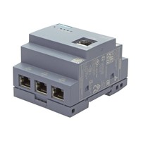 LOGO! CSM12/24 Compact Switch Module connection of a LOGO! (. ..0BA7/...0BA8) and up to 3 further nodes to Ind. Ethernet with 10/100 Mbit/s Unmanaged switch, 4 RJ45 ports, 1x front port for diagnostics DC 12/24V power supply LED diagnostics, LOGO! setup