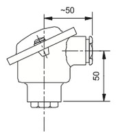 Temperatūras sensors ar vītni un galvu, PT100 B, 6 x 350mm, G 1/2, -50….500°C, ET511 Evikon