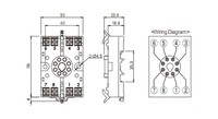 Releja pamatne 8 PIN, apaļa, PS-08 Autonics