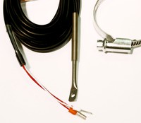 Surface temperature sensor, PT100, 4 x 50mm, cable 3m, -50….250ºC, ET241, CZAKI
