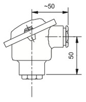 Temperatūras sensors ar vītni un galvu, PT100 B, 10 x 200mm, G 1/2, -50….500°C, ET521 Evikon