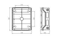 Distribution box 2 rows, transparent doors, IP65, BK080203 Schrack Technik