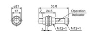 PRDCM12-8DN indukt sens.ar konektoru,10-30VDC,8mm