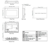 Weintek HMI 7" TFT LCD, 800x480px, A35 1.5GHz, USB, 2xEthernet, 4GB/1GB 2xETHERNET 