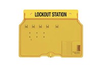 4 Podlocks Lockout Station with Cover-4-410RED Aluminium padlocks, 2 Hasps, 12Tags, 1482BP410 Master Lock