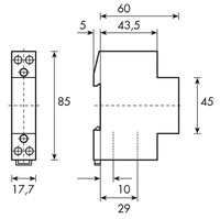 Modular contactor 20A, 2NO, 230VAC 1MW