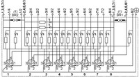 Komutācijas bloks, 8 kanāli, M12, LED, IP67, ABE9C1281M Schneider Electric