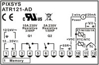 Kontrolleris - regulators, uni. ieeja, rel.+SSR izejas, 12-24V AC/DC, ATR121-AD Pixsys