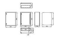 Металлический распределительный шкаф, 800 x 600 x 300 (В x Ш x Г), IP65, WSA8060300 Schrack Technik