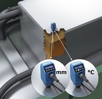 CFP0200-XPANNCT līmeņa un temperatūras devējs L=200mm, T= –20 °C ... +80 °C, 4x PNP/NPN, 2x 4.. 20mA / 0..10 V līmenis/temperatūra, G ¾  savienojums, M12-8 pin konektros. 