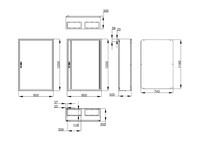 Металлический распределительный шкаф, 1200 x 800 x 300 (В x Ш x Г), IP65, WSA1208300 Schrack Technik