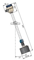 Līmeņa sensors birstošām vielām Nivelco EchoTREK SBD-33J-8  ar displeju; 0.6 - 30m; 12-40VDC/12-28VAC; 4-20mA + HART+ relay; Ex - sprādzienbīstama vide