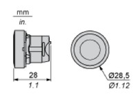 Tukša pogas galva, atspere, 22mm, XB5, ZB5AA0 Schneider Electric