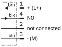 IME18-08BPSZC0S indukt sens. DC10-30V,PNP,NO,Sn=8mm, ar konekt.M12, flush, korpus 69 mm (4 pin)