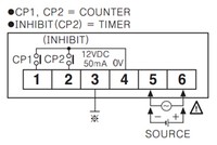 FX6Y-I impulsu skaitītājs/taimeris indikators, 6-cip LED, 100-240Vac, 72x36mm