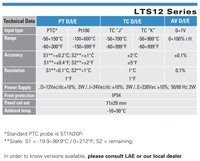 Temperatūras indikators , Termopāri J,K, 207…253VAC, LTS12TC E LAE Electronic