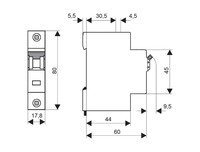 Miniature circuit-breaker (MCB) BMS0 1P, C class, 4A, 10kA, BM017104 Schrack Technik