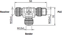 T - коннектор / соединитель SBO-02G12-SM, M12, 5-PIN, 6029305 Sick