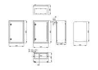 Металлический распределительный шкаф, 600 x 400 x 260 (В x Ш x Г), IP65, WSA6040260 Schrack Technik
