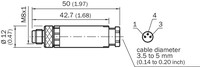 Konektors STE-0803-G, 3 PIN, taisnais taisnais, 4A, 60V, 3…5mm, M8, IP67, 6037322 Sick