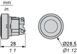 Pogas galva 22mm, ar atsperi, melna, ZB4BA2 Schneider Electric
